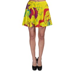 Yellow confusion Skater Skirt