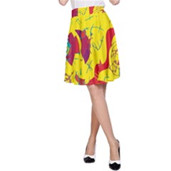 Yellow confusion A-Line Skirt