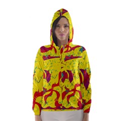 Yellow confusion Hooded Wind Breaker (Women)