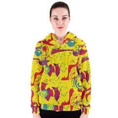 Yellow confusion Women s Zipper Hoodie