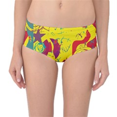 Yellow confusion Mid-Waist Bikini Bottoms