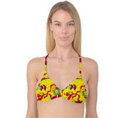 Yellow confusion Reversible Tri Bikini Top