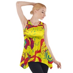 Yellow confusion Side Drop Tank Tunic