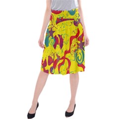 Yellow Confusion Midi Beach Skirt by Valentinaart