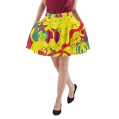 Yellow confusion A-Line Pocket Skirt