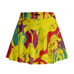 Yellow Confusion Mini Flare Skirt