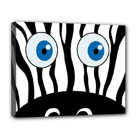 Blue Eye Zebra Deluxe Canvas 20  X 16   by Valentinaart