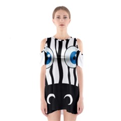 Blue Eye Zebra Cutout Shoulder Dress by Valentinaart