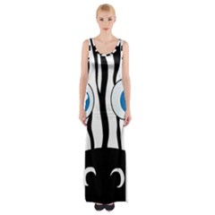 Blue Eye Zebra Maxi Thigh Split Dress by Valentinaart