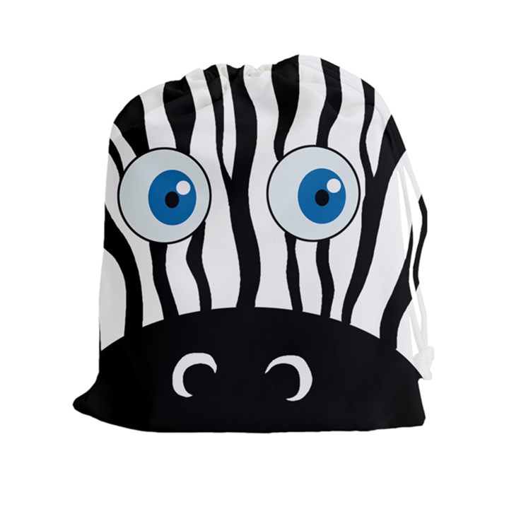 Blue eye zebra Drawstring Pouches (XXL)