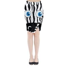 Blue Eye Zebra Midi Wrap Pencil Skirt