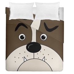 Bulldog Face Duvet Cover Double Side (queen Size) by Valentinaart