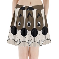 Bulldog Face Pleated Mini Skirt