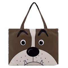 Bulldog Face Medium Zipper Tote Bag