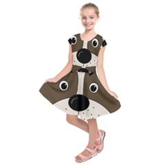 Bulldog Face Kids  Short Sleeve Dress