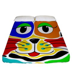 Colorful Cat Fitted Sheet (california King Size)