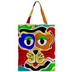 Colorful Cat Zipper Classic Tote Bag by Valentinaart