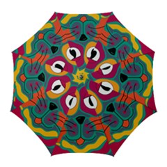 Colorful Cat 2  Golf Umbrellas by Valentinaart