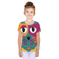 Colorful Cat 2  Kids  One Piece Tee