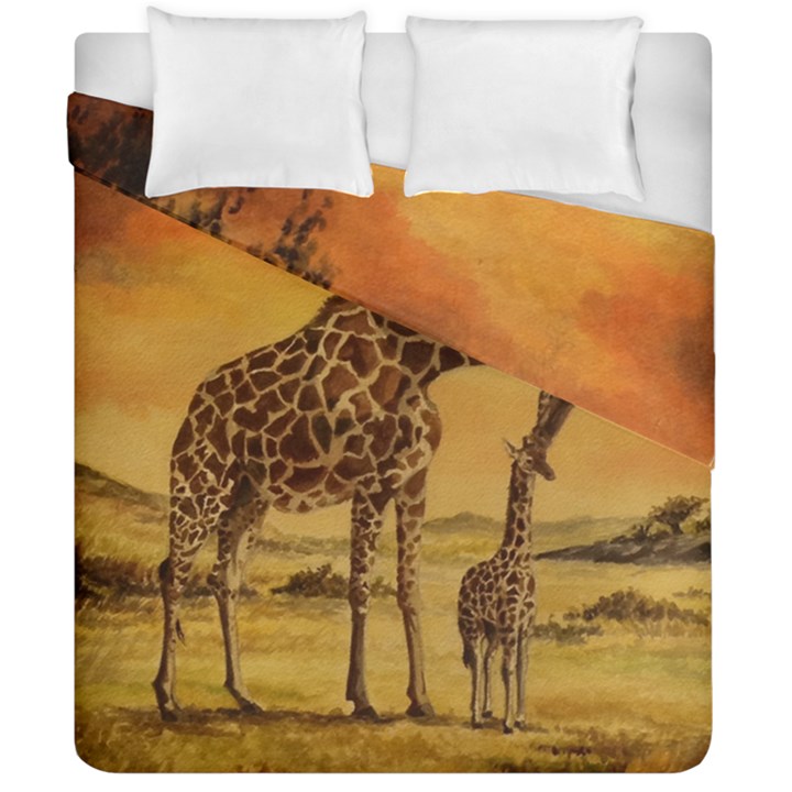 Giraffe Mother & Baby Duvet Cover Double Side (California King Size)