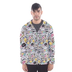 Communication Web Seamless Pattern Hooded Wind Breaker (men) by kostolom3000shop