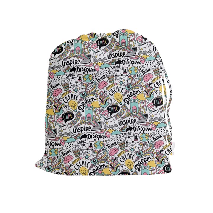 Communication Web Seamless Pattern Drawstring Pouches (Extra Large)