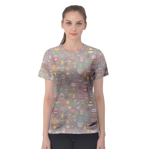 Tea Party Pattern Women s Sport Mesh Tee by kostolom3000shop