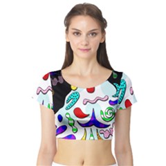 Candy Man` Short Sleeve Crop Top (tight Fit) by Valentinaart