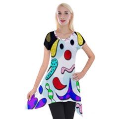 Candy Man` Short Sleeve Side Drop Tunic by Valentinaart