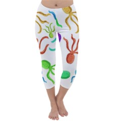 Octopuses Pattern Capri Winter Leggings  by Valentinaart