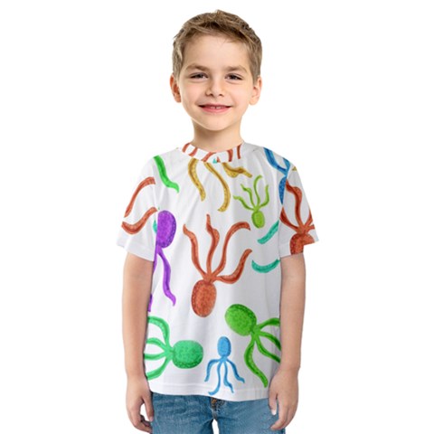 Octopuses Pattern Kids  Sport Mesh Tee by Valentinaart