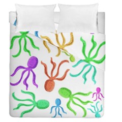 Octopuses Pattern Duvet Cover Double Side (queen Size) by Valentinaart