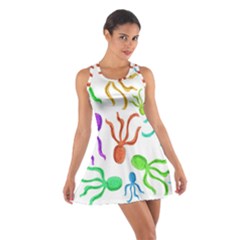 Octopuses Pattern Cotton Racerback Dress by Valentinaart