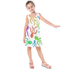 Octopuses Pattern Kids  Sleeveless Dress