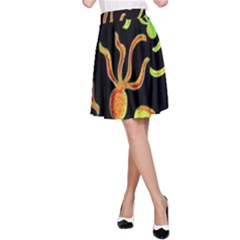 Octopuses Pattern 2 A-line Skirt by Valentinaart