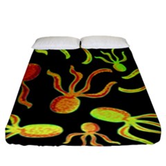 Octopuses Pattern 2 Fitted Sheet (king Size)