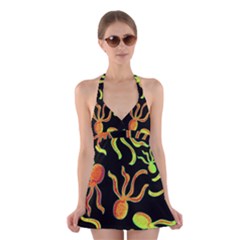 Octopuses Pattern 2 Halter Swimsuit Dress