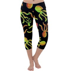 Octopuses Pattern 2 Capri Yoga Leggings