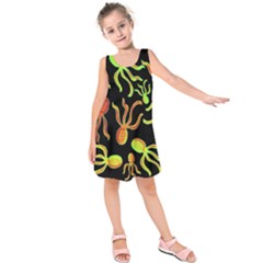 Octopuses Pattern 2 Kids  Sleeveless Dress