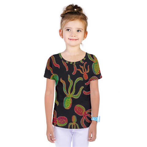 Octopuses Pattern 4 Kids  One Piece Tee by Valentinaart