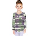 Purple and green elegant pattern Kids  Long Sleeve Tee View1