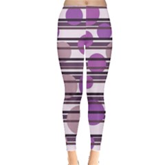 Purple Simple Pattern Leggings  by Valentinaart