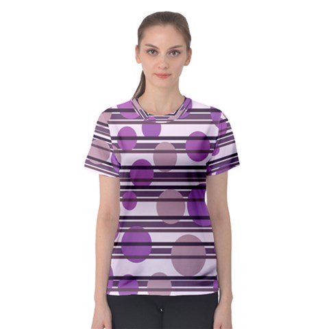 Purple Simple Pattern Women s Sport Mesh Tee by Valentinaart