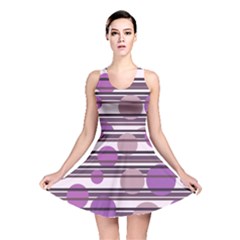 Purple Simple Pattern Reversible Skater Dress by Valentinaart