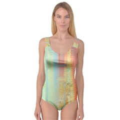 Unique Abstract In Green, Blue, Orange, Gold Princess Tank Leotard 