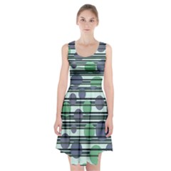 Green Simple Pattern Racerback Midi Dress