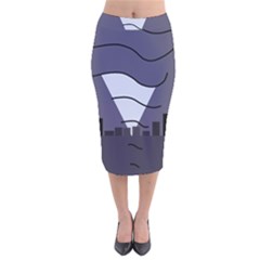 Tesla Velvet Midi Pencil Skirt by Valentinaart