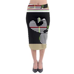 Abstract Art Midi Pencil Skirt