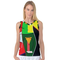 Abstract Lady Women s Basketball Tank Top