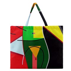 Abstract Lady Zipper Large Tote Bag